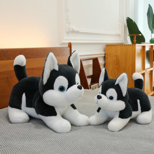 Plüss Mascot Husky Dog fekete-fehér 30cm