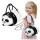 Plüss Panda táska fogantyúk fém lánc fekete fehér 20cm