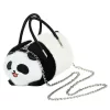 Plüss Panda táska fogantyúk fém lánc fekete fehér 20cm