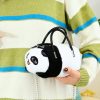 Plüss Panda táska fogantyúk fém lánc fekete fehér 20cm