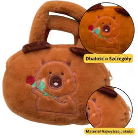 Capybara plüsstáska rózsabarnával 20cm
