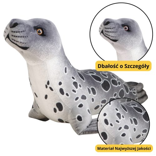 Plüss Mascot Cuddly Toy Pecsét Szürke 37cm