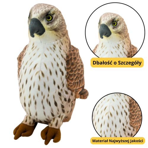 Plüss játék Peregrine Falcon Bird Brown 30cm