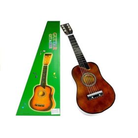 Sötétbarna fa gitár úgy néz ki, mint az igazi