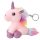 Egyszarvú plüss kulcstartó fém gyűrű rózsaszín 12cm
