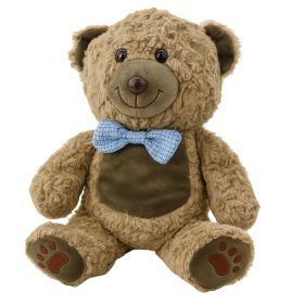 Plüss Teddy Bear kék csokornyakkendő világosbarna 30cm