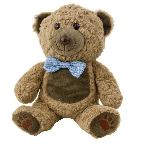 Plüss Teddy Bear kék csokornyakkendő világosbarna 30cm