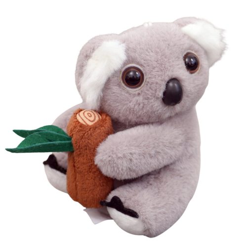 Plüss Koala kulcstartó ágszürke karabinerrel, arany 12cm