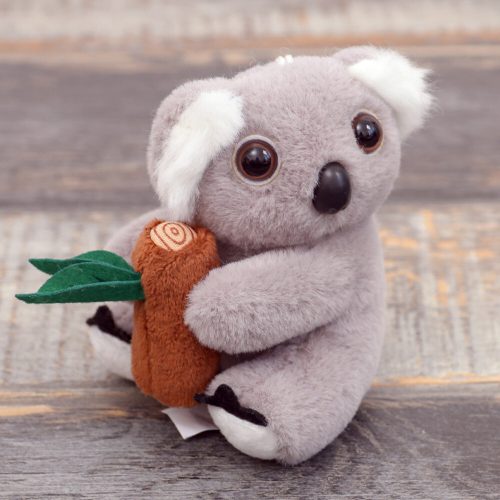 Plüss Koala kulcstartó ágszürke karabinerrel, arany 12cm