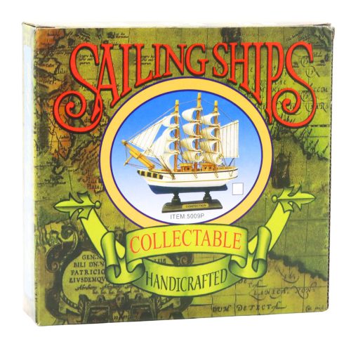 Gyűjtőmodell Dekoratív Kalóz Vitorlás Hajó Fekete 16x15cm