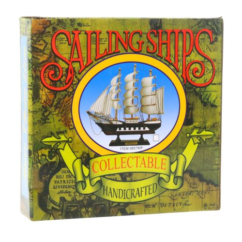 Gyűjthető dekoratív modell vitorlás hajó Piros 24x23cm