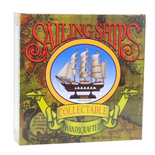 Gyűjthető Modell Dekoratív Háromárbocos vitorláshajó Fehér 24x23cm