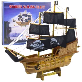   Gyűjtőmodell Dekoratív Kalóz Vitorlás Hajó Fekete 33x29cm