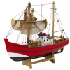 Gyűjthető dekoratív modell horgászcsónak Piros 30x26cm