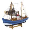Gyűjthető dekoratív modell Horgászhajó Hajó Kék 30x26cm