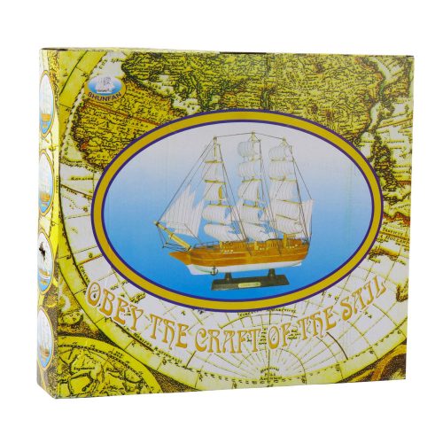 Gyűjthető Modell Dekoratív Háromárbocos vitorláshajó Fekete 39x36cm