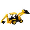 Építőipari kotrógép meghajtóval, mozgatható két vödörrel, sárga