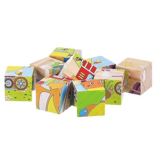 Fa puzzle blokkok Farm oktatási puzzle állatok 6 kép