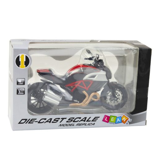 Sport Motorkerékpár Fém Fények Hangok Arany Piros Elemek 1:12