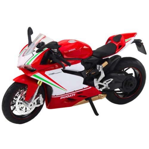 Sport Motorkerékpár Fém Piros Fehér Fények Hangok 1:12