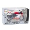 Sport Motorkerékpár Fém Piros Fehér Fények Hangok 1:12