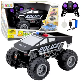 Off-Road RC rendőrautó távirányítós fekete 1:16