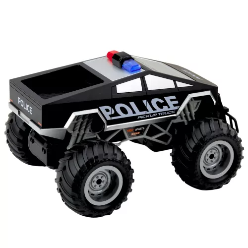Off-Road RC rendőrautó távirányítós fekete 1:16