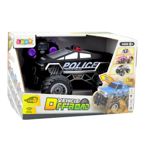 Off-Road RC rendőrautó távirányítós fekete 1:16