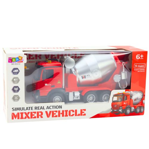 Távirányított betonkeverő építőipari teherautó RC 2.4G 9CH Red