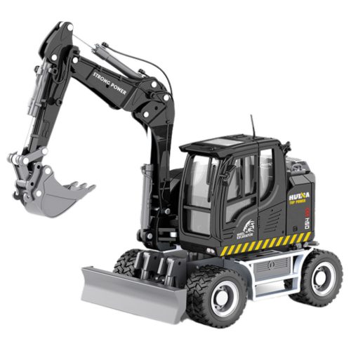 Kerekes kotrógép Bulldózer Metal Huina Fekete 1:50