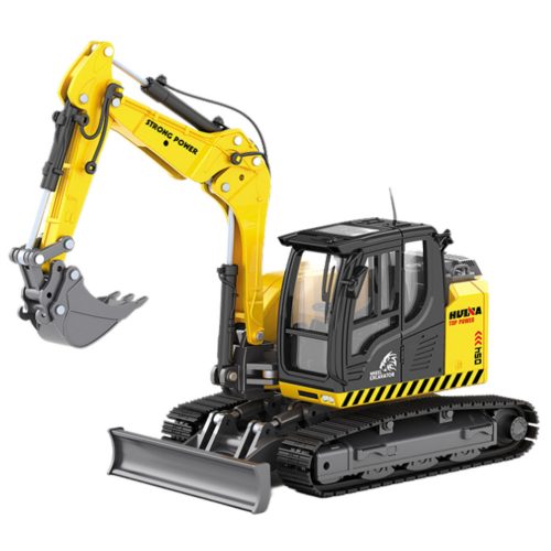 Lánctalpas kotrógép Bulldózer fém Huina Sárga 1:50