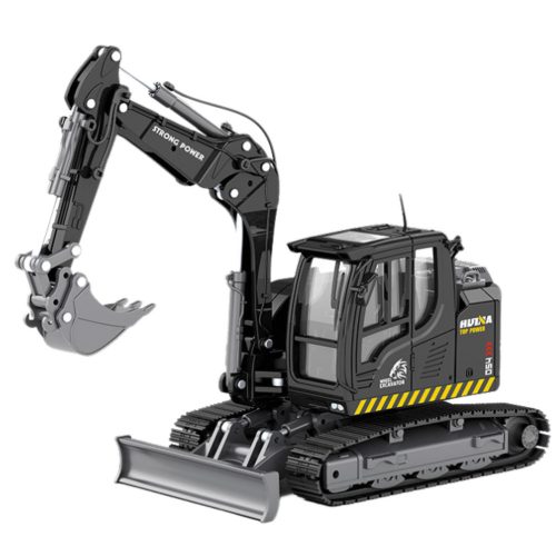 Kerekes kotrógép Bulldózer Metal Huina Fekete 1:50