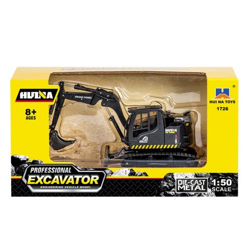 Kerekes kotrógép Bulldózer Metal Huina Fekete 1:50