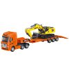 Teherautó pótkocsival Vontató kamion fémkotró Huina Orange 1:50