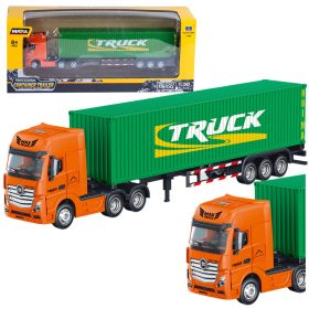 Teherautó Félpótkocsi Container Metal Huina Green 1:50