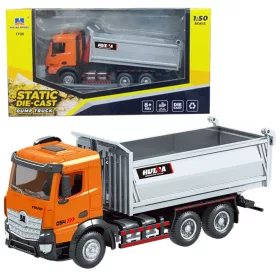 Teherautó Dömper Metal Huina Orange 1:50