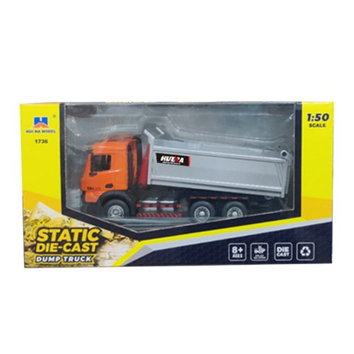 Teherautó Dömper Metal Huina Orange 1:50