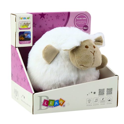 Plüss bárány alvó ennivaló könnyű hang, fehér