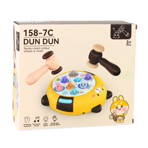 Whack-A-Mole Ügyességi Játék Two Hammers Kitten Yellow Brown