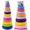 Piramis Torony Cica Szürke Színes 13 Kerekű 41 x 15,5 x 15,5 cm