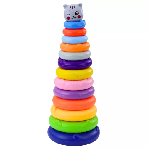 Piramis Torony Cica Szürke Színes 13 Kerekű 41 x 15,5 x 15,5 cm
