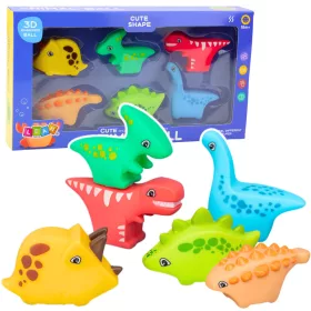 Fürdőjáték szett Gumi dinoszauruszok színes 6db