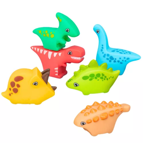 Fürdőjáték szett Gumi dinoszauruszok színes 6db