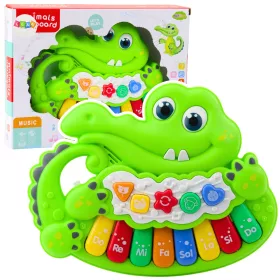 Interaktív Baby Piano Lights Hangok Állati zajok Zöld