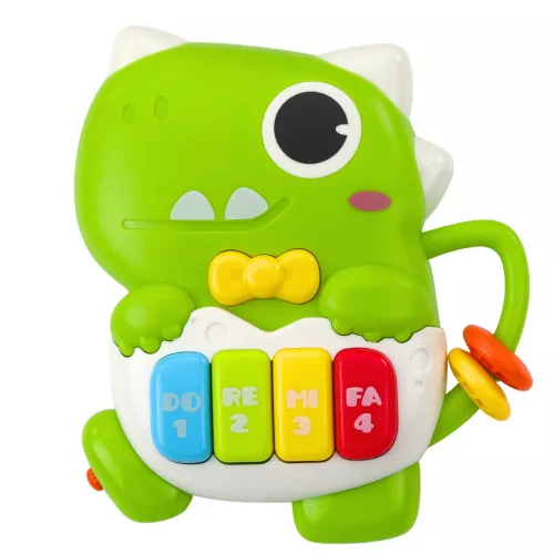 Mini zongora kisgyermekeknek dinoszaurusz zöld fények és hangok