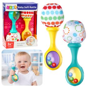   Csörgőkészlet puha golyómintákkal, sárga-zöld színben, 2 db