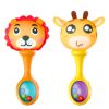 Csörgőkészlet puha golyómintákkal, zsiráf és oroszlán mintával, 2 db
