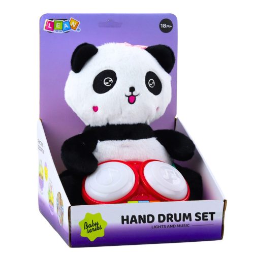 Plüss Panda dobokkal Mascot ennivaló ennivaló fények hangzik