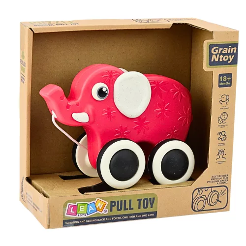Elefánt Húzó Játék Egy Zsinór Squeaker Eco Red