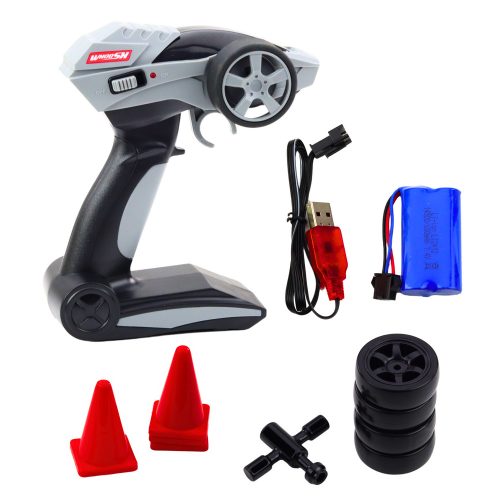 Drift autó távirányítós fekete zöld 30km/h 1:16